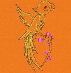 Vintage Cute Bird 04 machine embroidery designs