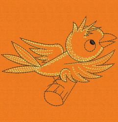 Vintage Cute Bird 08 machine embroidery designs