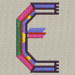 Colorful Alphabet-E machine embroidery designs