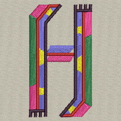 Colorful Alphabet-H machine embroidery designs