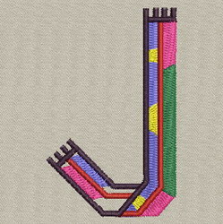 Colorful Alphabet-J machine embroidery designs