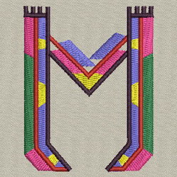 Colorful Alphabet-M machine embroidery designs