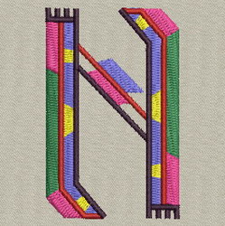 Colorful Alphabet-N machine embroidery designs