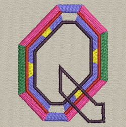 Colorful Alphabet-Q machine embroidery designs