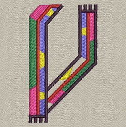 Colorful Alphabet-V machine embroidery designs