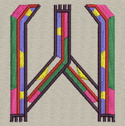 Colorful Alphabet-W machine embroidery designs