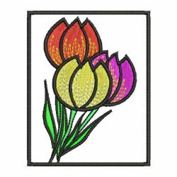 Decorative Tulips 04 machine embroidery designs