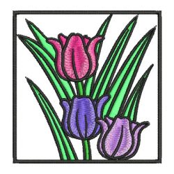 Decorative Tulips 05 machine embroidery designs