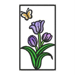 Decorative Tulips 08 machine embroidery designs