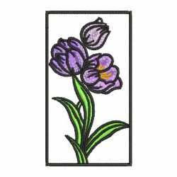 Decorative Tulips 09 machine embroidery designs