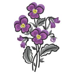 Brush Painting Pansies 01(Md) machine embroidery designs