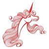 Redwork Magical Unicorn 01(Lg)