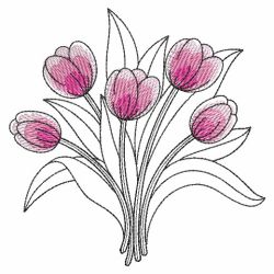 Sketched Flower Bouquets 01(Md) machine embroidery designs