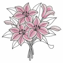 Sketched Flower Bouquets 04(Md) machine embroidery designs