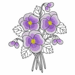 Sketched Flower Bouquets 07(Lg) machine embroidery designs