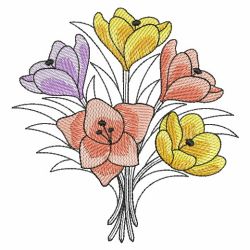 Sketched Flower Bouquets 10(Sm) machine embroidery designs