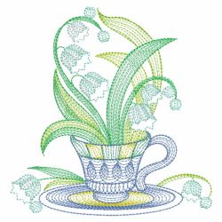 Teacup In Bloom 7 05(Md) machine embroidery designs