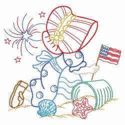 Vintage Patriotic Sunbonnet Sue 06(Md) machine embroidery designs