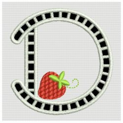 Cutwork Strawberry Monograms 04 machine embroidery designs