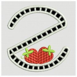 Cutwork Strawberry Monograms 26 machine embroidery designs