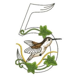 Hummingbird Numbers 05 machine embroidery designs