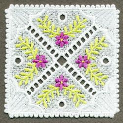 FSL Floral Coasters 08 machine embroidery designs