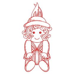 Redwork Holiday Ragdolls 05(Sm) machine embroidery designs