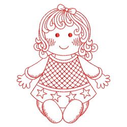 Redwork Holiday Ragdolls 07(Lg) machine embroidery designs