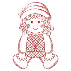 Redwork Holiday Ragdolls 10(Lg) machine embroidery designs