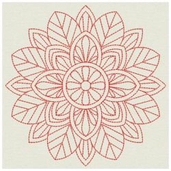 Redwork Flower Quilts 04(Sm)