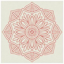 Redwork Flower Quilts 06(Lg) machine embroidery designs