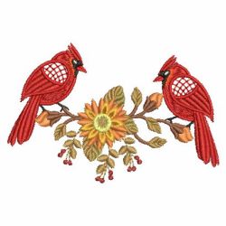 Flower And Cardinal 08 machine embroidery designs