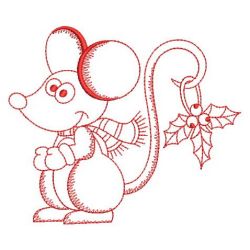 Redwork Christmas Mice(Md) machine embroidery designs