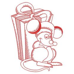 Redwork Christmas Mice 03(Md) machine embroidery designs