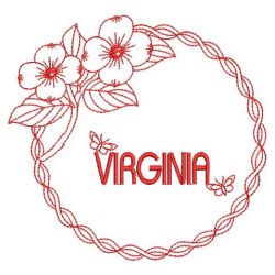 Redwork Unite States Flowers 05 07(Md) machine embroidery designs