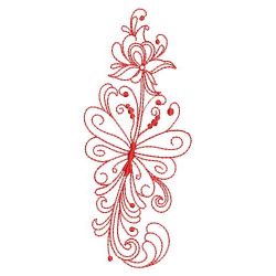 Redwork Rosemaling Butterflies 08(Lg) machine embroidery designs