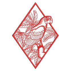 Redwork Parrot 3 02(Lg) machine embroidery designs