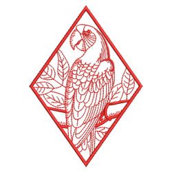 Redwork Parrot 3 03(Sm) machine embroidery designs