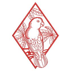 Redwork Parrot 3 08(Md) machine embroidery designs