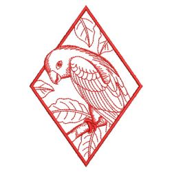 Redwork Parrot 3 10(Sm) machine embroidery designs