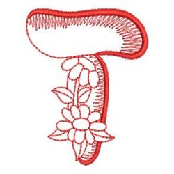 Redwork Floral Alphabet 20 machine embroidery designs