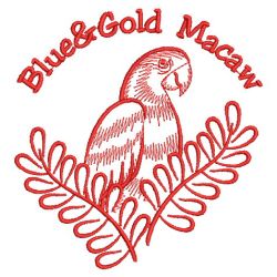 Redwork Parrots 1 06(Sm) machine embroidery designs