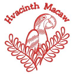 Redwork Parrots 1 10(Sm) machine embroidery designs