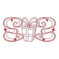 Redwork Ribbon Christmas 03(Lg)