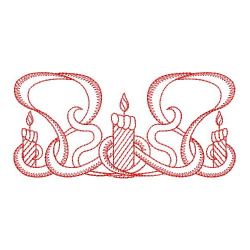 Redwork Ribbon Christmas 04(Lg) machine embroidery designs