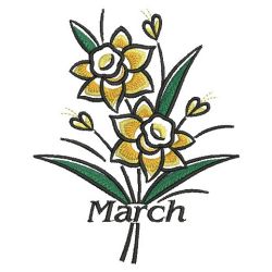 Flowers of the Month 4 03(Lg) machine embroidery designs