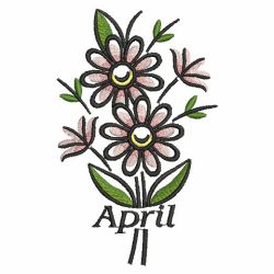 Flowers of the Month 4 04(Md) machine embroidery designs