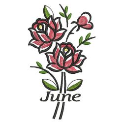 Flowers of the Month 4 06(Lg) machine embroidery designs