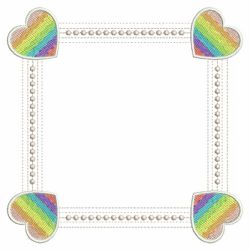 Rainbow Heart Frames 04(Md) machine embroidery designs