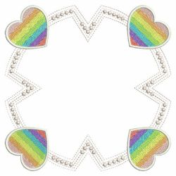 Rainbow Heart Frames 09(Lg) machine embroidery designs